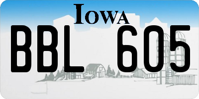 IA license plate BBL605