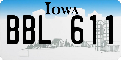 IA license plate BBL611