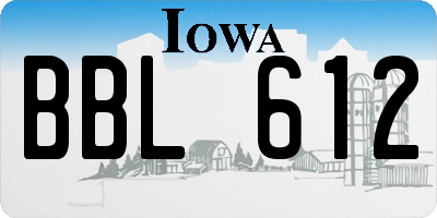 IA license plate BBL612