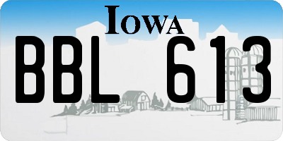 IA license plate BBL613