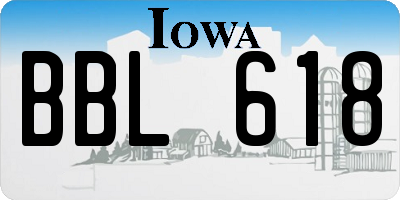 IA license plate BBL618