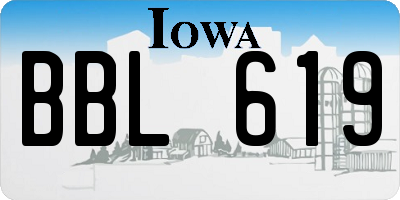 IA license plate BBL619