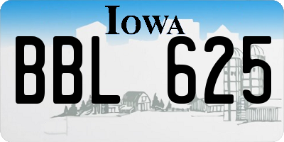 IA license plate BBL625