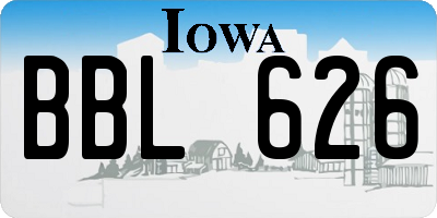 IA license plate BBL626
