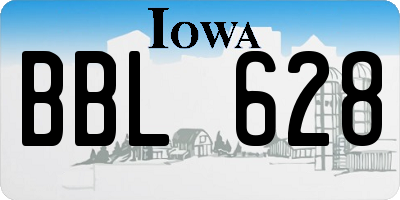 IA license plate BBL628