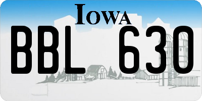 IA license plate BBL630