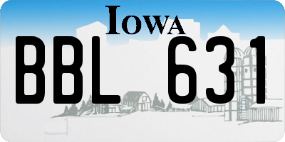 IA license plate BBL631