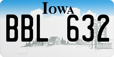 IA license plate BBL632