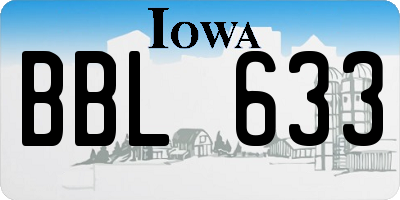 IA license plate BBL633