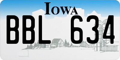 IA license plate BBL634