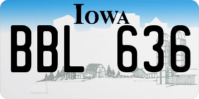 IA license plate BBL636