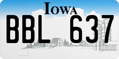 IA license plate BBL637