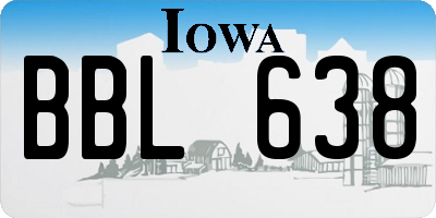 IA license plate BBL638