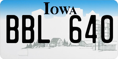 IA license plate BBL640