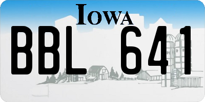 IA license plate BBL641