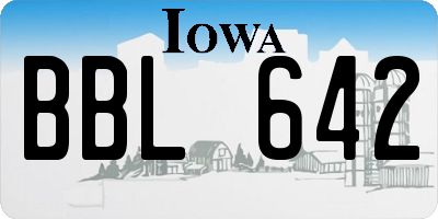 IA license plate BBL642