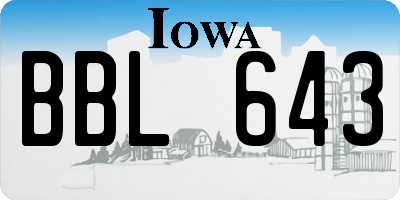 IA license plate BBL643