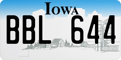 IA license plate BBL644