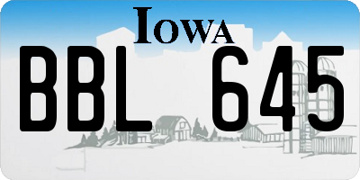 IA license plate BBL645