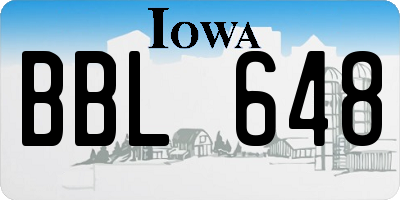 IA license plate BBL648