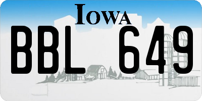 IA license plate BBL649