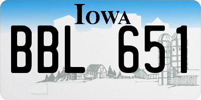 IA license plate BBL651