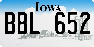 IA license plate BBL652