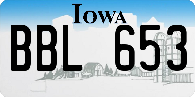 IA license plate BBL653