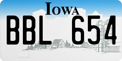 IA license plate BBL654