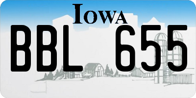 IA license plate BBL655