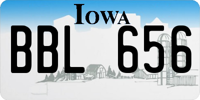 IA license plate BBL656