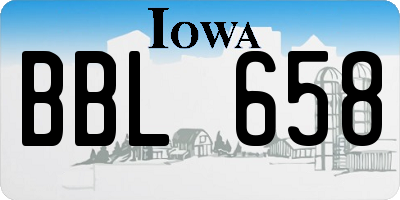 IA license plate BBL658