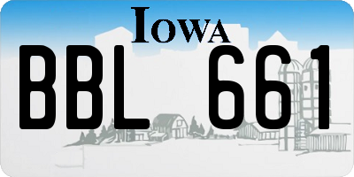 IA license plate BBL661