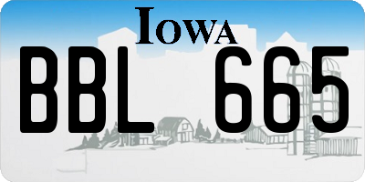 IA license plate BBL665