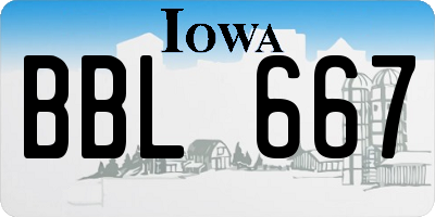 IA license plate BBL667