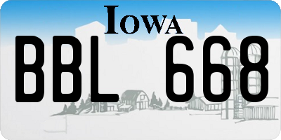 IA license plate BBL668