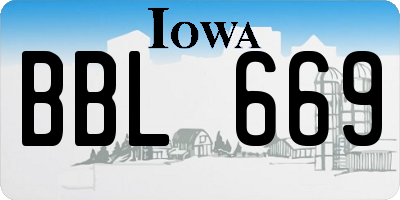 IA license plate BBL669