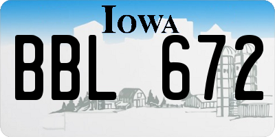 IA license plate BBL672