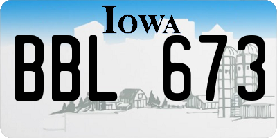 IA license plate BBL673