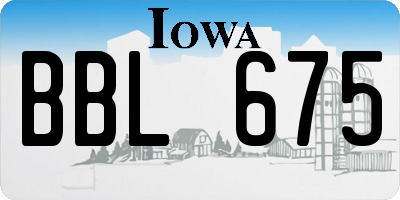 IA license plate BBL675