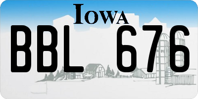 IA license plate BBL676