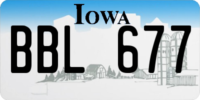 IA license plate BBL677