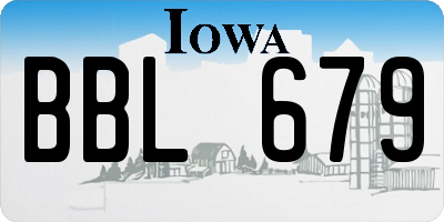 IA license plate BBL679