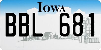IA license plate BBL681
