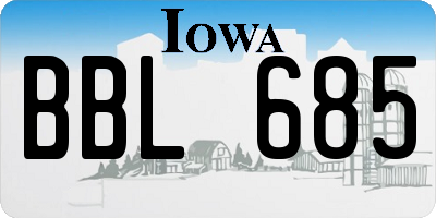 IA license plate BBL685