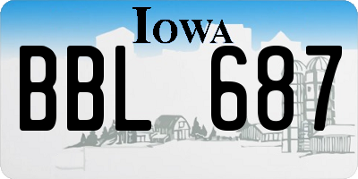 IA license plate BBL687