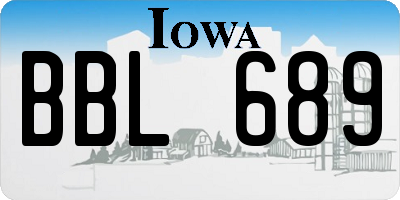 IA license plate BBL689