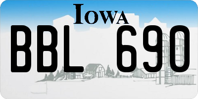 IA license plate BBL690