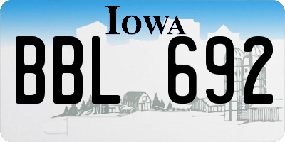 IA license plate BBL692