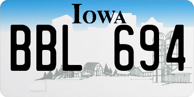 IA license plate BBL694